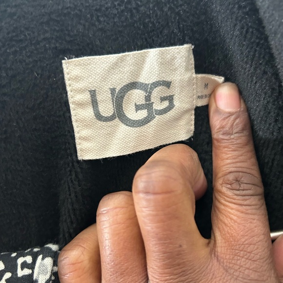 NWOT UGG WOMEN'S DUFFIELD II LEOPARD BLACK GRAY ROBE - Picture 5 of 9